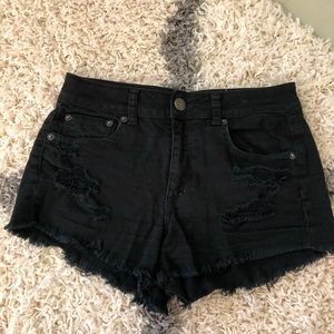 Black high rise shorts